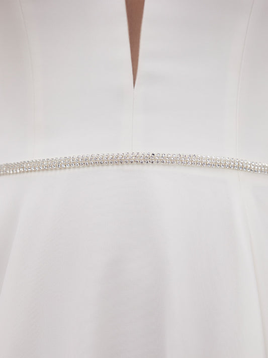 Ceinture en ruban d'organza ornée de strass