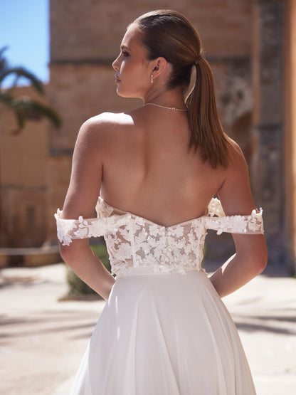 Bustier de mariée en dentelle et tulle