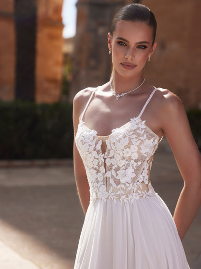 Bustier de mariée en tulle et dentelle