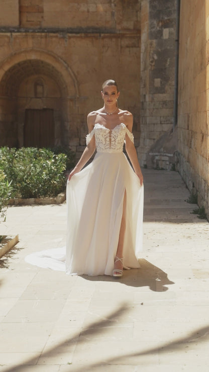 Bustier de mariée en dentelle et tulle